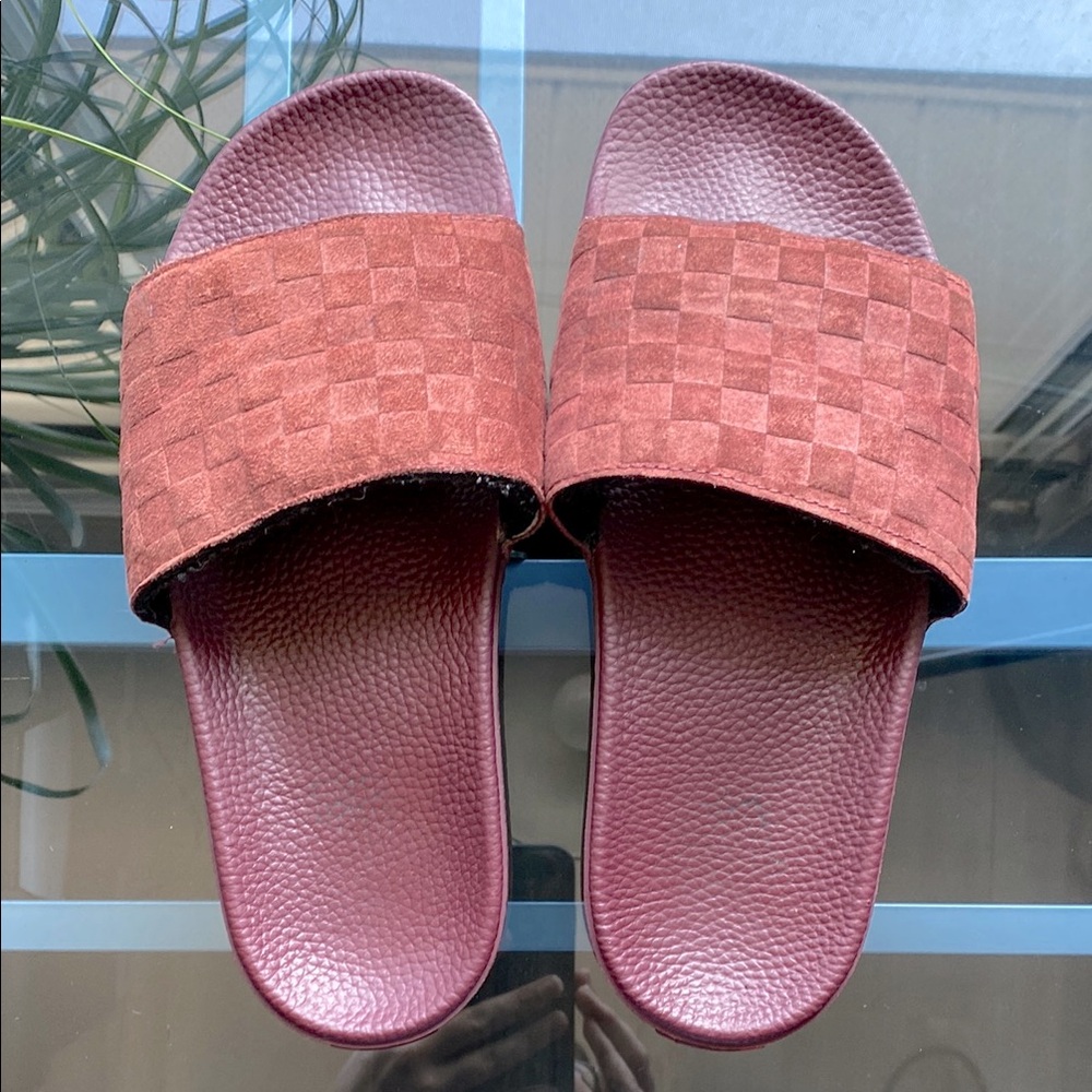 Vans Burgundy Slides